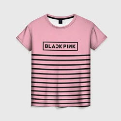 Футболка женская Black Pink: Black Stripes, цвет: 3D-принт