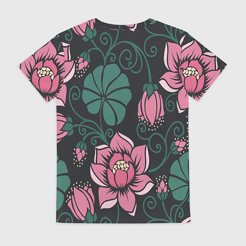 Женская футболка Black Pink: Delicate Flowers / 3D-принт – фото 2