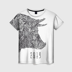 Женская футболка Год свиньи 2019