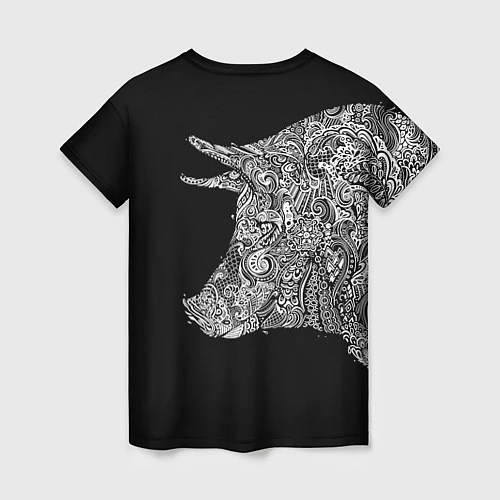 Женская футболка Черная свинья 2019 / 3D-принт – фото 2