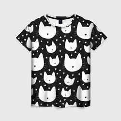 Футболка женская Love Cats Pattern, цвет: 3D-принт