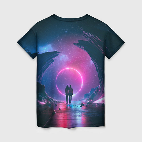 Женская футболка Любовь в космосе / 3D-принт – фото 2