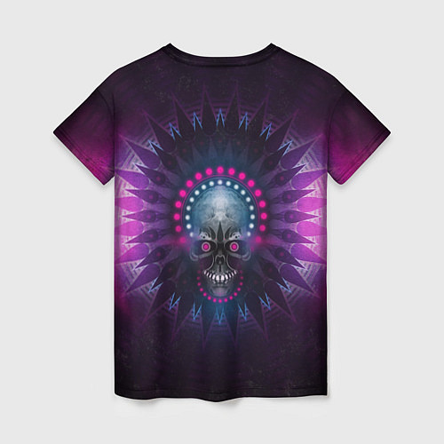 Женская футболка Slipknot: Neon Skull / 3D-принт – фото 2