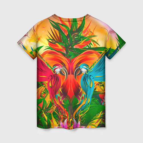 Женская футболка Яркие тропики / 3D-принт – фото 2