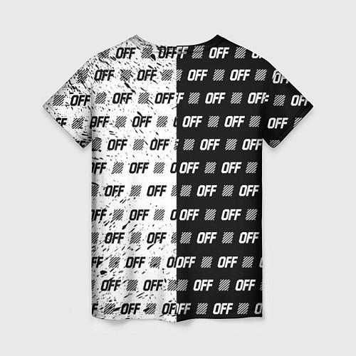 Женская футболка Off-White: Black & White / 3D-принт – фото 2