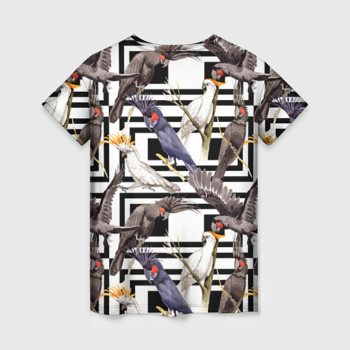 Женская футболка Попугаи Какаду / 3D-принт – фото 2