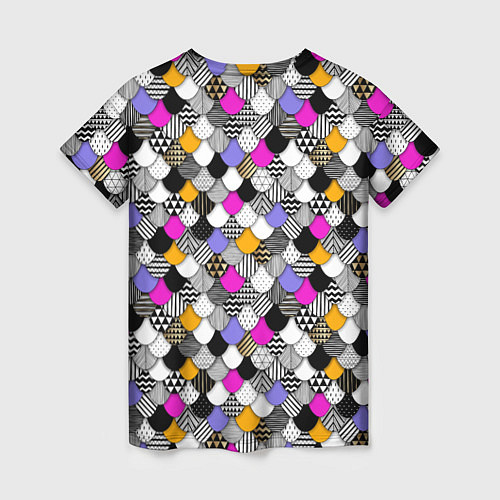 Женская футболка Цветная чешуя / 3D-принт – фото 2