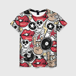 Футболка женская Тяжёлый рок, цвет: 3D-принт