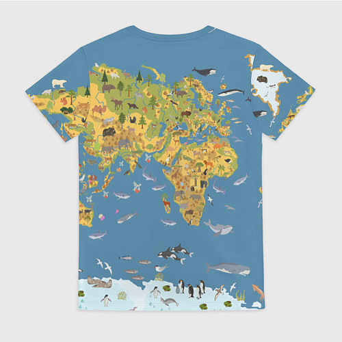 Женская футболка Карта мира детская / 3D-принт – фото 2