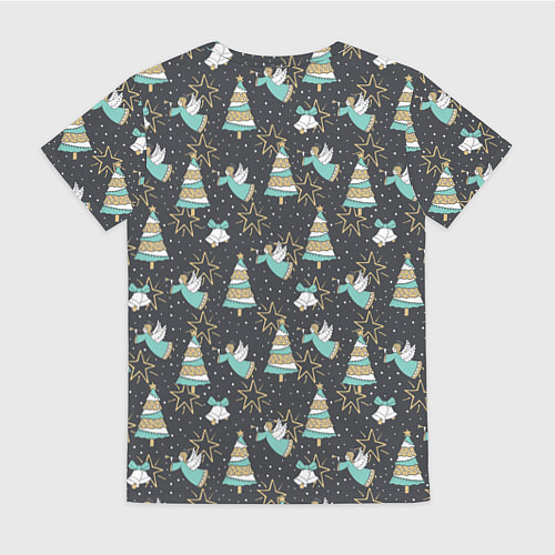 Женская футболка Рождественские ангелы / 3D-принт – фото 2