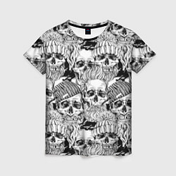 Женская футболка Hipster skulls