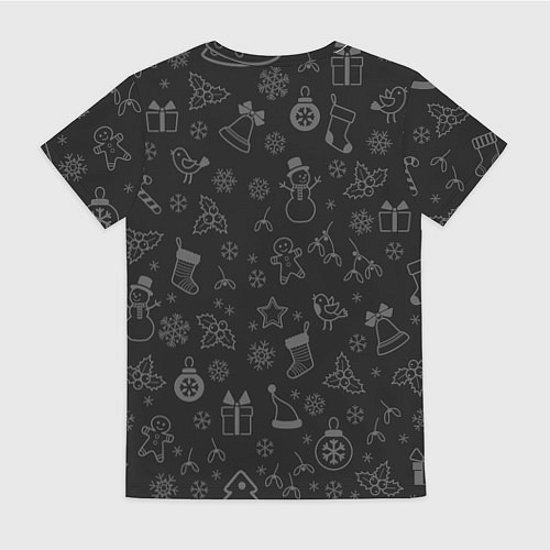 Женская футболка Merry Christmas - french bulldog / 3D-принт – фото 2