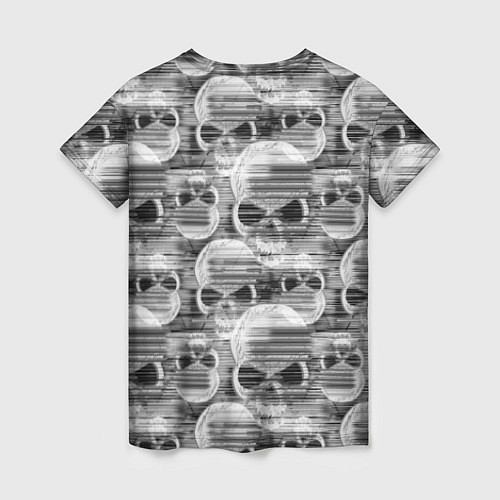 Женская футболка Серые черепа - растр / 3D-принт – фото 2