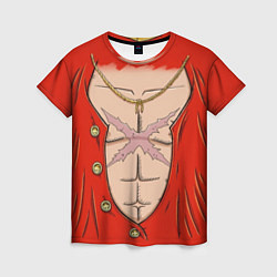 Футболка женская One Piece грудь Луффи со шляпой для косплея, цвет: 3D-принт