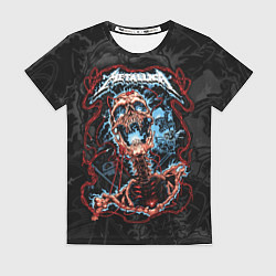Футболка женская Metallica - кричащий скелет, цвет: 3D-принт