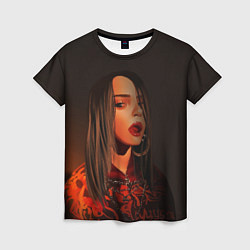 Футболка женская Billie Eilish: Red Head, цвет: 3D-принт