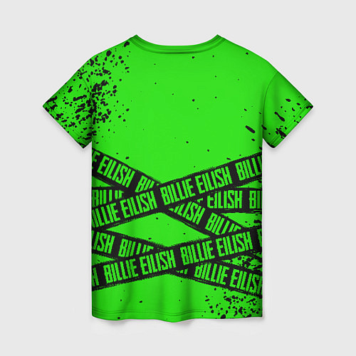 Женская футболка BILLIE EILISH: Green & Black Tape / 3D-принт – фото 2