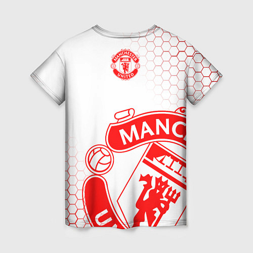 Женская футболка Манчестер Юнайтед white / 3D-принт – фото 2