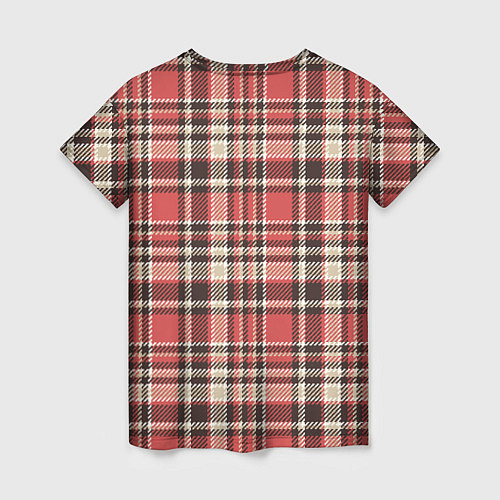 Женская футболка Клетчатый красный стиль рубашки / 3D-принт – фото 2