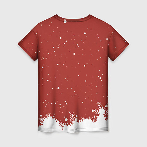 Женская футболка Пьяный Дед Мороз / 3D-принт – фото 2