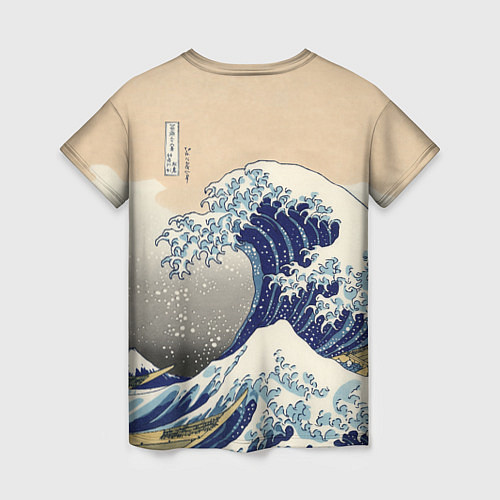 Женская футболка Kanagawa Wave Art / 3D-принт – фото 2