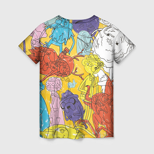 Женская футболка Время Приключений, раскраска / 3D-принт – фото 2
