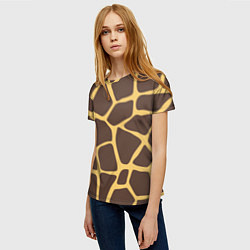 Футболка женская Окрас жирафа, цвет: 3D-принт — фото 2