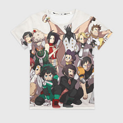 Футболка женская MY HERO ACADEMIA множество героев, цвет: 3D-принт