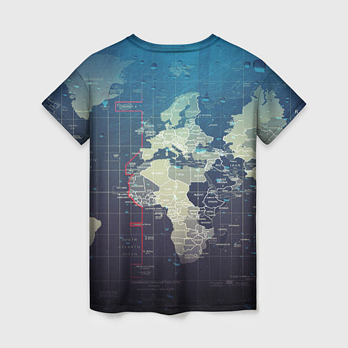 Женская футболка Карта мира / 3D-принт – фото 2