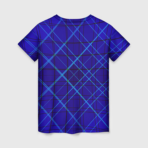 Женская футболка Сине-черная геометрия 3D / 3D-принт – фото 2