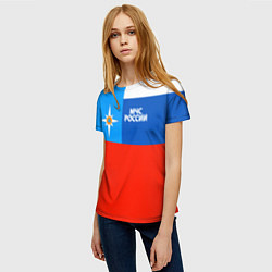 Футболка женская Флаг МЧС России, цвет: 3D-принт — фото 2