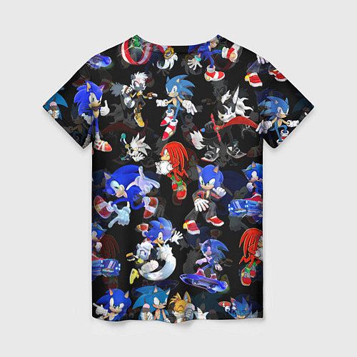 Женская футболка Sonic паттерн / 3D-принт – фото 2