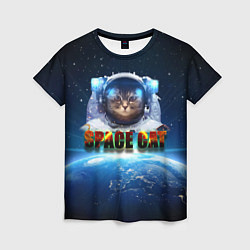 Футболка женская Космический кот, цвет: 3D-принт
