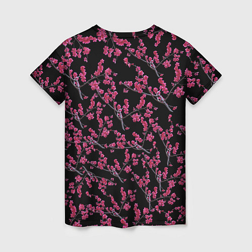 Женская футболка Ветка сакура / 3D-принт – фото 2