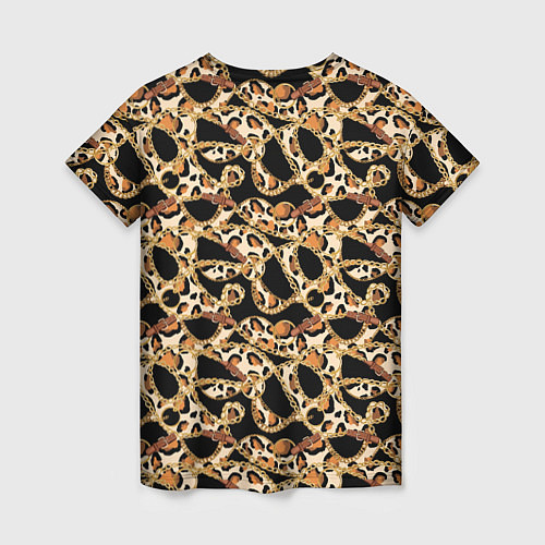 Женская футболка Versace Леопардовая текстура / 3D-принт – фото 2
