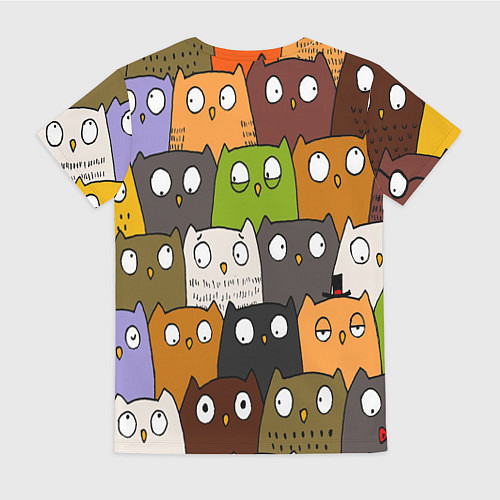Женская футболка СОВЫ КОТИКИ / 3D-принт – фото 2