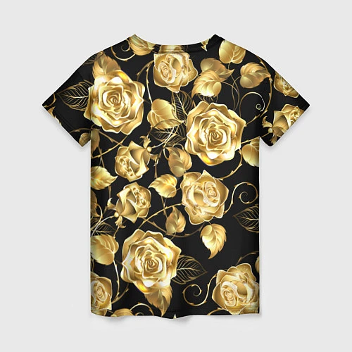 Женская футболка Golden Roses / 3D-принт – фото 2