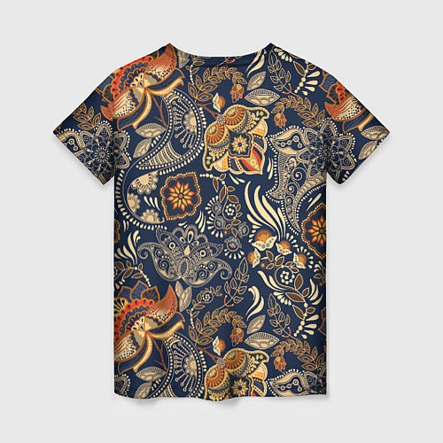 Женская футболка Узор орнамент цветы этно / 3D-принт – фото 2