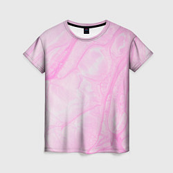 Футболка женская Розовые разводы краска зефир, цвет: 3D-принт