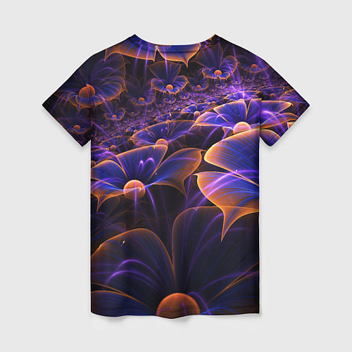 Женская футболка Цветки во тьме / 3D-принт – фото 2