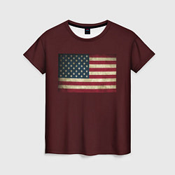 Футболка женская USA флаг, цвет: 3D-принт