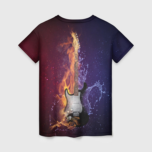 Женская футболка Гитара огня / 3D-принт – фото 2