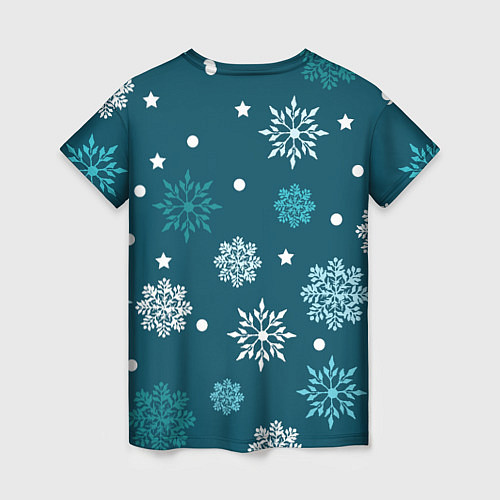 Женская футболка Зимние снежинки / 3D-принт – фото 2