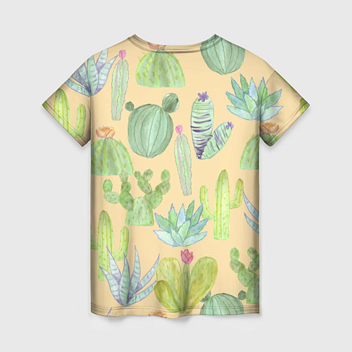 Женская футболка Кактусы в пустыне / 3D-принт – фото 2