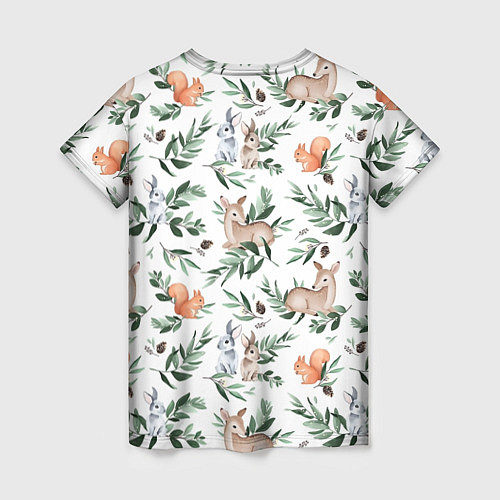 Женская футболка Лесные животные / 3D-принт – фото 2
