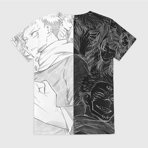 Женская футболка Jujutsu Kaisen Сукуна х Юдзи / 3D-принт – фото 2