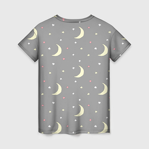 Женская футболка Луна и звезды / 3D-принт – фото 2