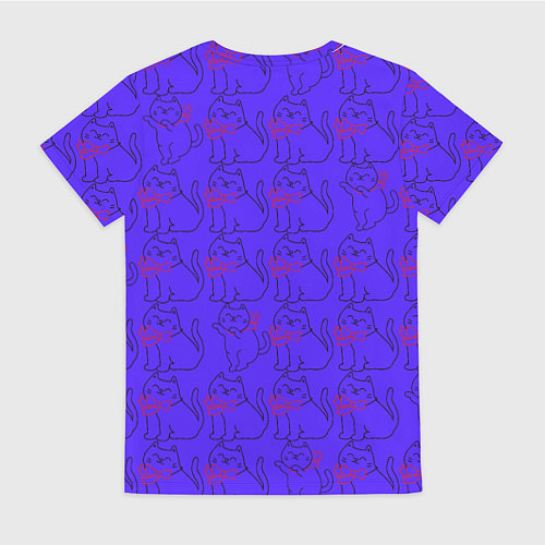 Женская футболка Котята, фиолетовые котята / 3D-принт – фото 2