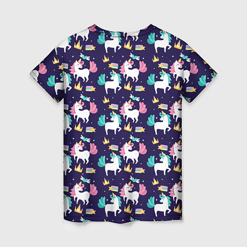 Женская футболка Unicorn pattern / 3D-принт – фото 2