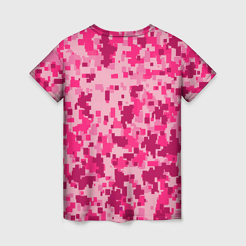 Женская футболка Розовый камуфляж / 3D-принт – фото 2